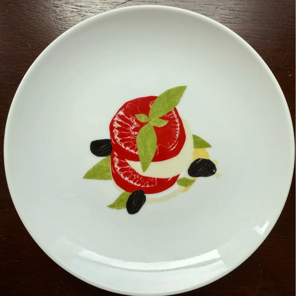 CRATE & BARREL Set of 6 Global Bites Plates